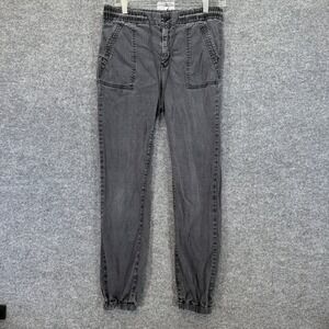 American Eagle Pants Women 10 Long Dark Gray Jegging Jogger Cargo Stretch Waist
